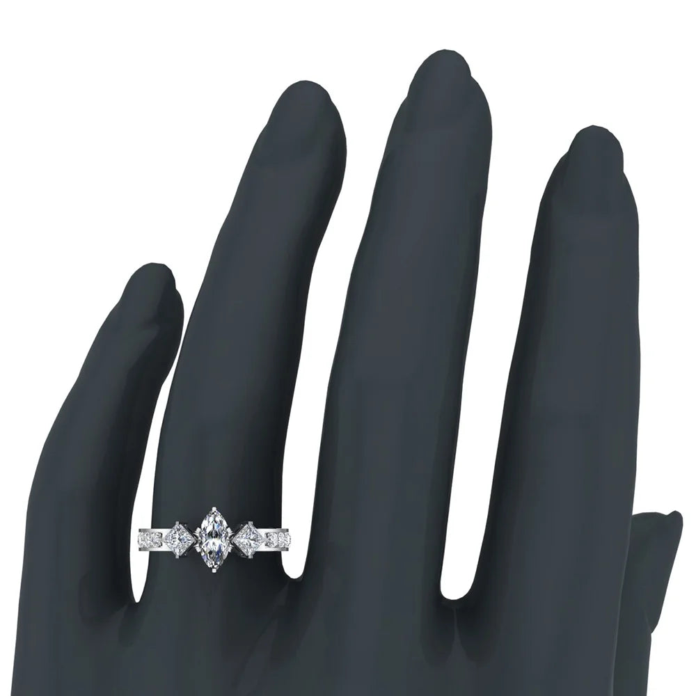 14K White Gold Diamond Engagement Ring L334