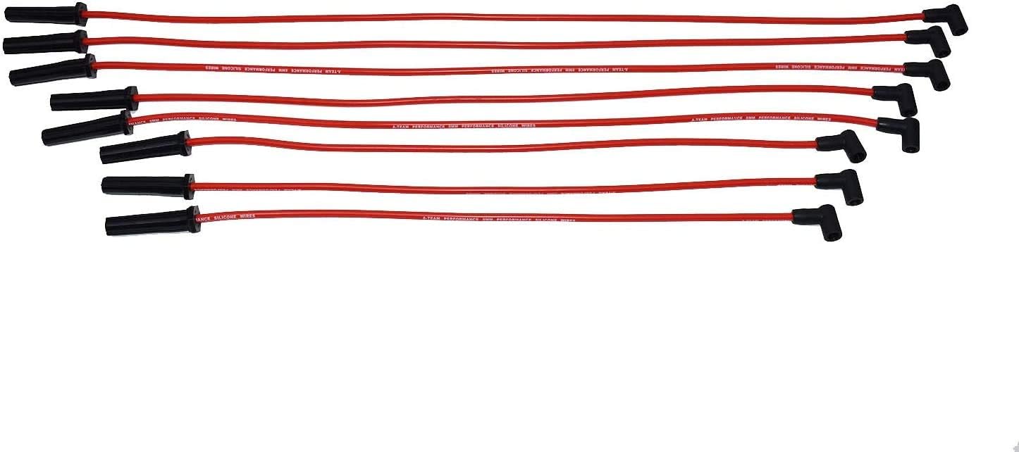 Red 8.0mm Spark Plug Wires & 45K Volt Coil Distributor M2943