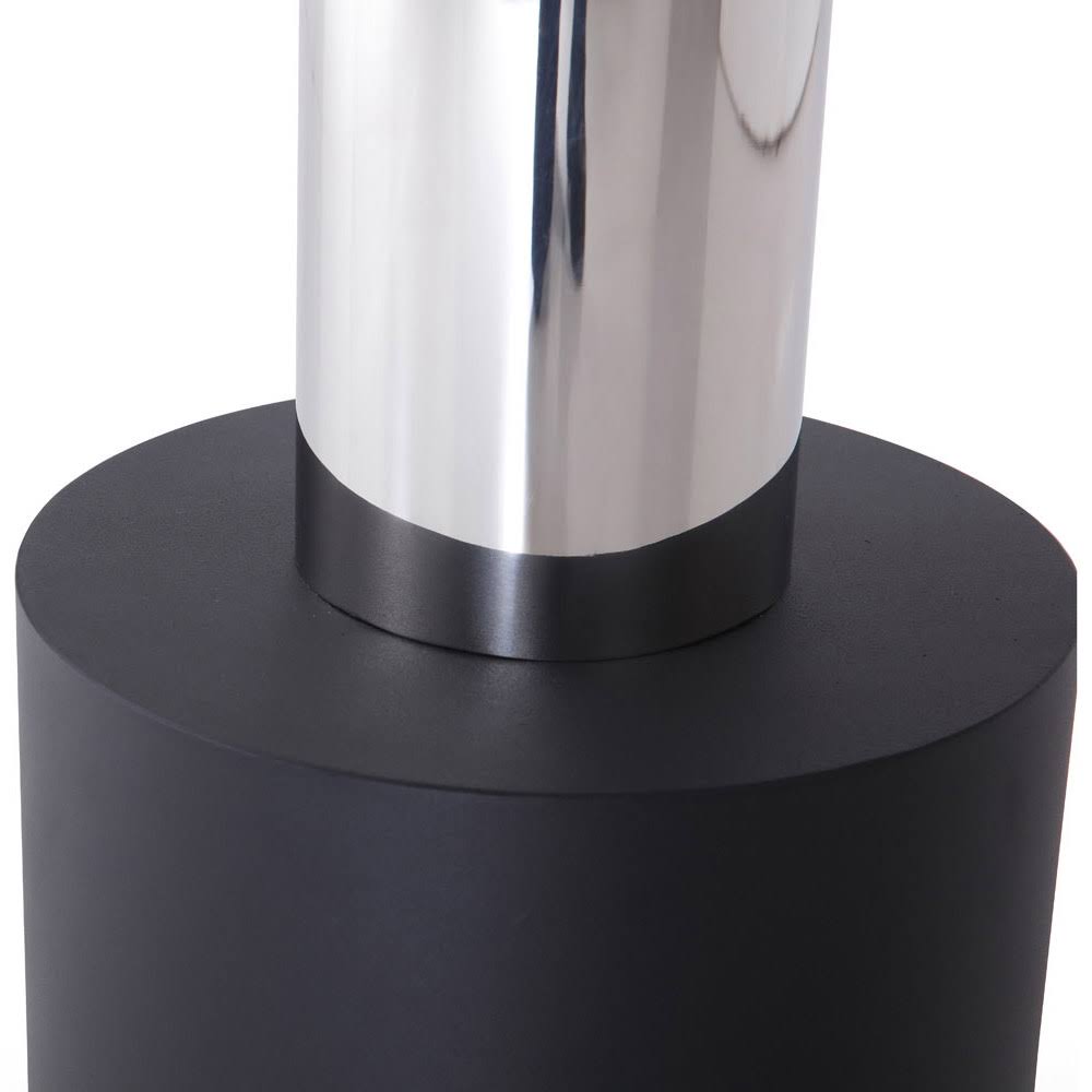 Clear Glass End Table with Stainless Steel and Black Base C948