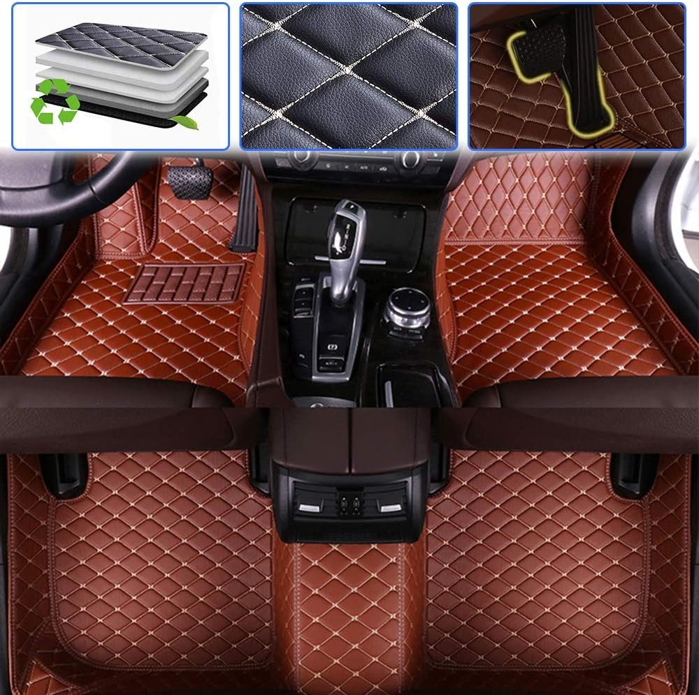 Red Waterproof Full Coverage Car Floor Mats C6053
