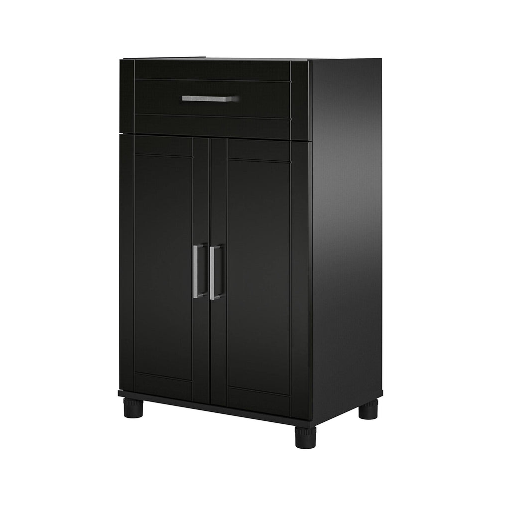 24 inch 1 Drawer 2 Door White Base Storage Cabinet F679