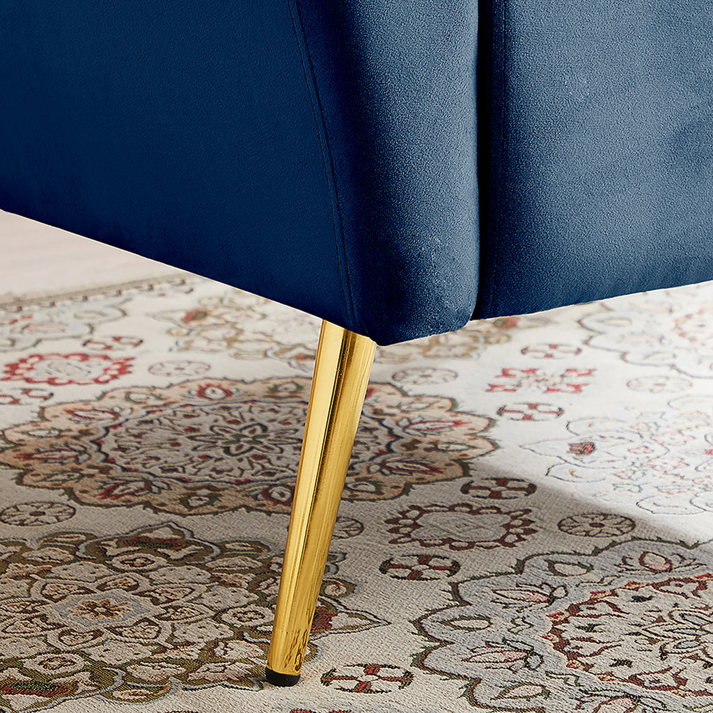 Blue Upholstered Armless Chair Q39388
