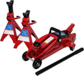 2 Ton Trolley Jack and Jack Stand Combo, Heavy Duty Steel, 4,000 LBS. Capacity B19418