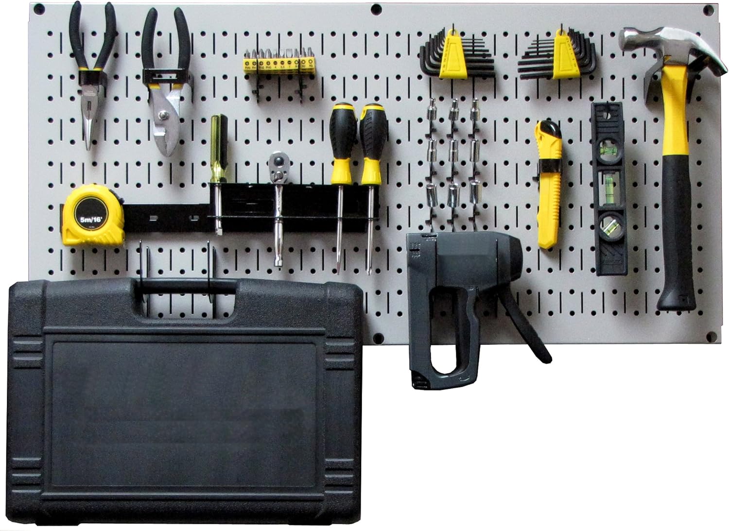 Red Pegboard Pack of 2 Metal Wall-Mounted Pegboard Tool Storage Unit J95582