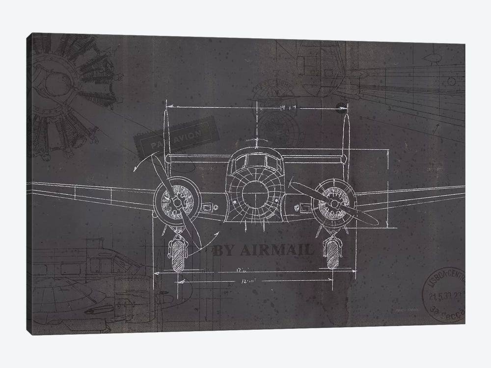 Canvas Wall Decor Prints - Plane Blueprint IV Wings I86935