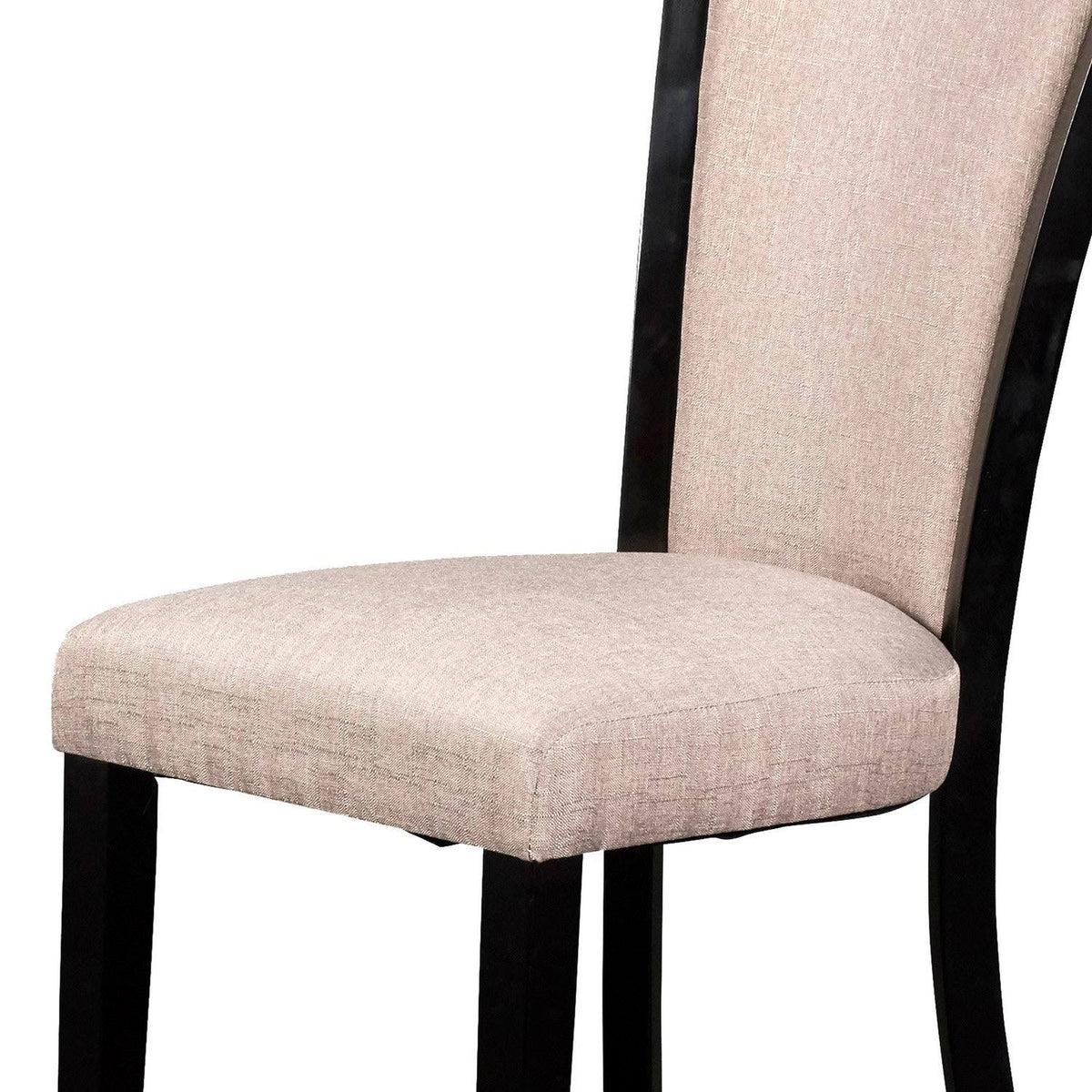 Black and Beige Wooden Dining Chair Set of 2 L3948