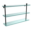 Triple Tiered Glass Shelf Matte Black P497
