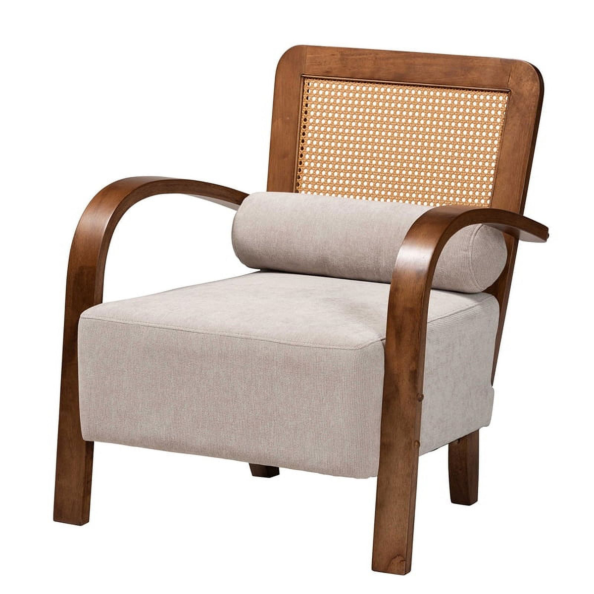 Sage Gray Fabric and Brown Wood 3-Piece Living Room Set F751639