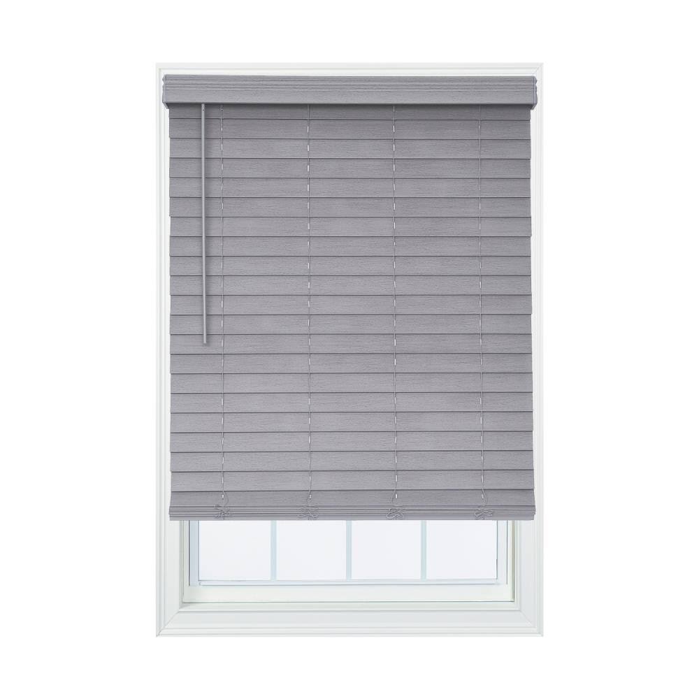 Gray Faux Wood Room Darkening Horizontal Blinds Q363656