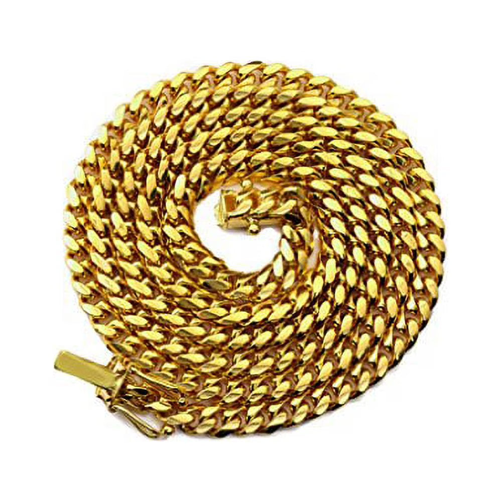 10K Yellow Gold Miami Cuban Link Chain Necklace K820