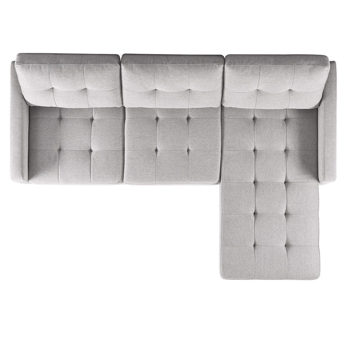 Light Grey Convertible Sectional Sofa with Ottoman G13344