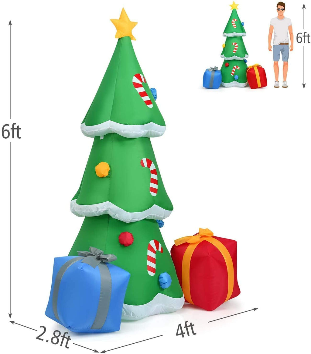 6FT Christmas Inflatable Decorations Tree with Led Lights and Blower R589110