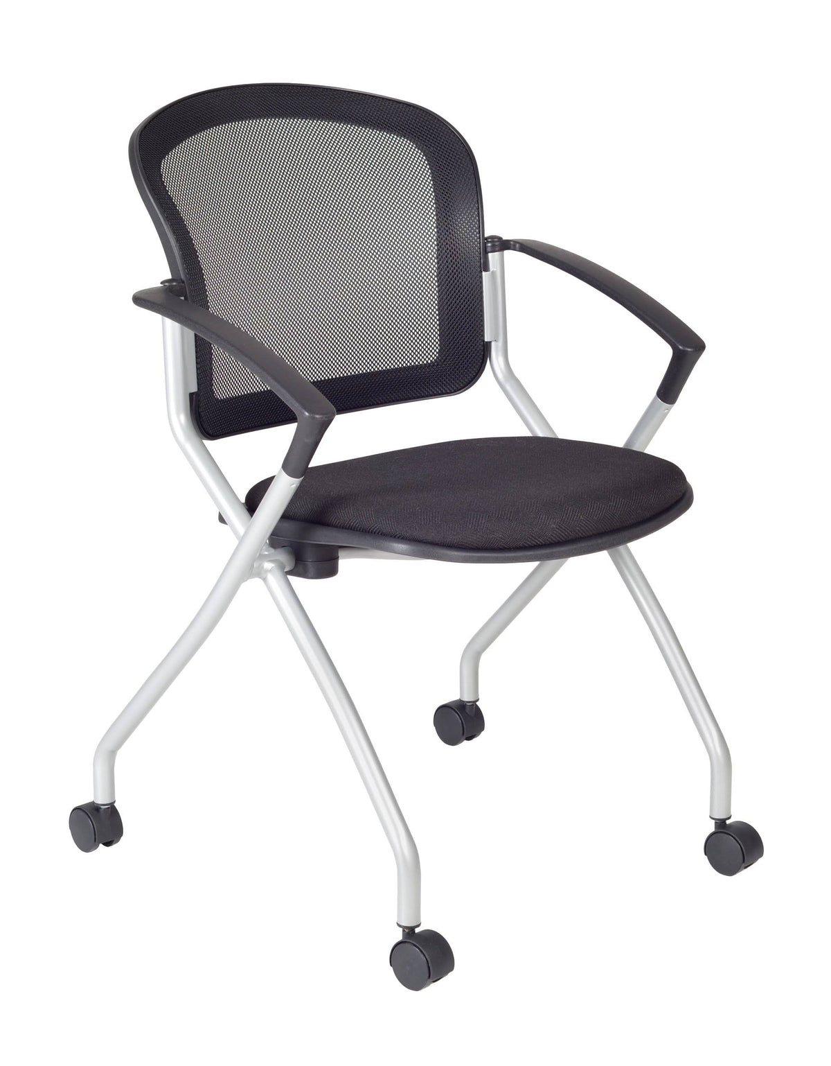 Beige Training Table with 2 Black Nesting Chairs H14874