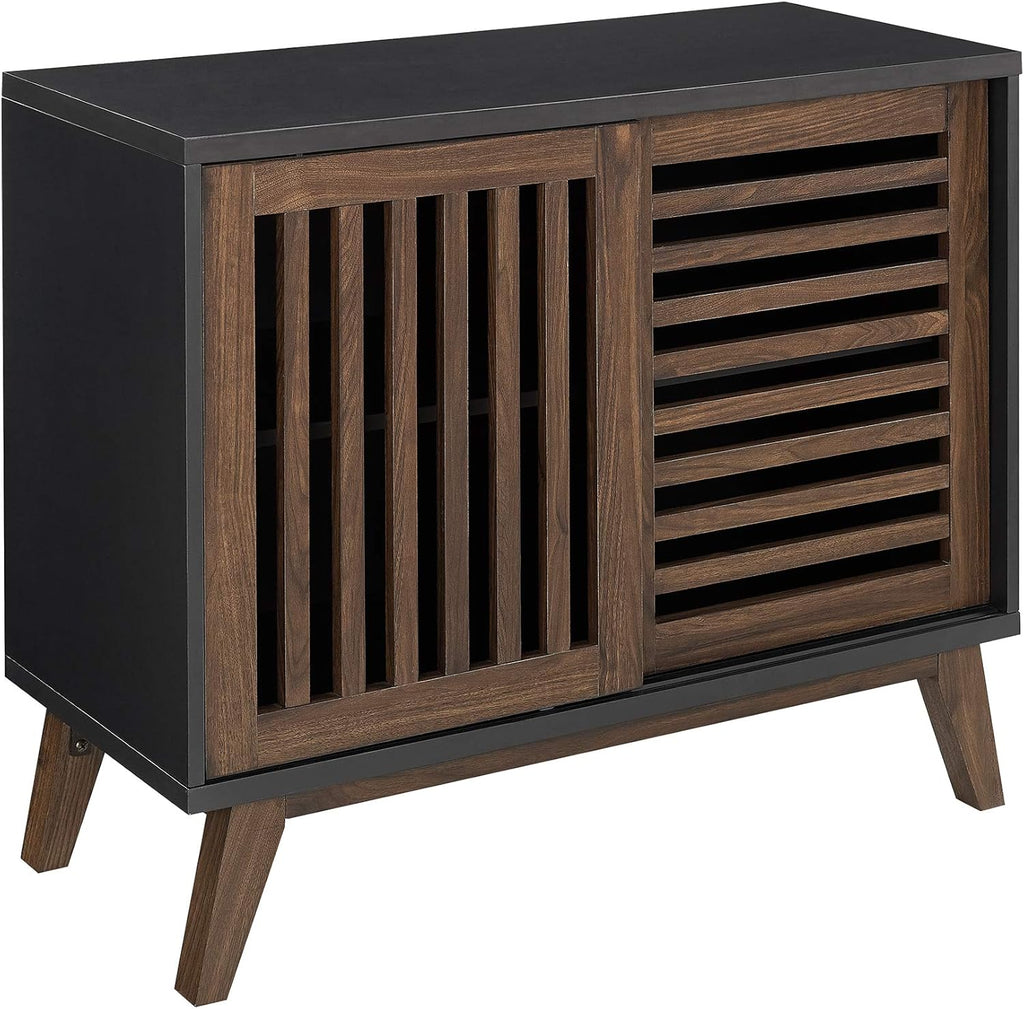 36 Inch Black and Dark Walnut Buffet Cabinet M83536