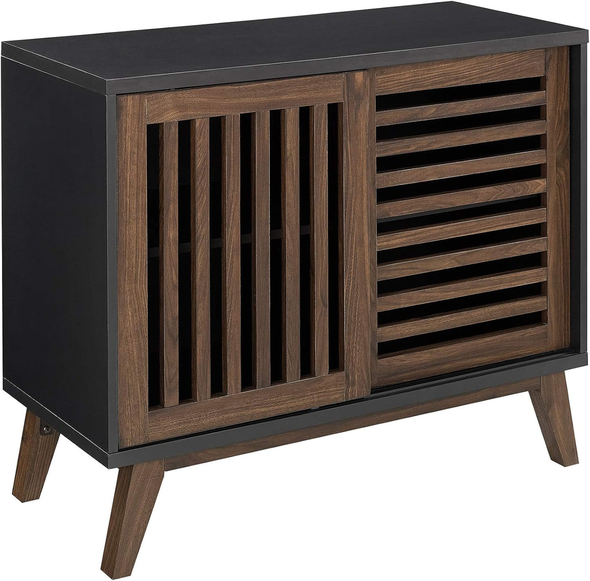 36 Inch Black and Dark Walnut Buffet Cabinet M83536