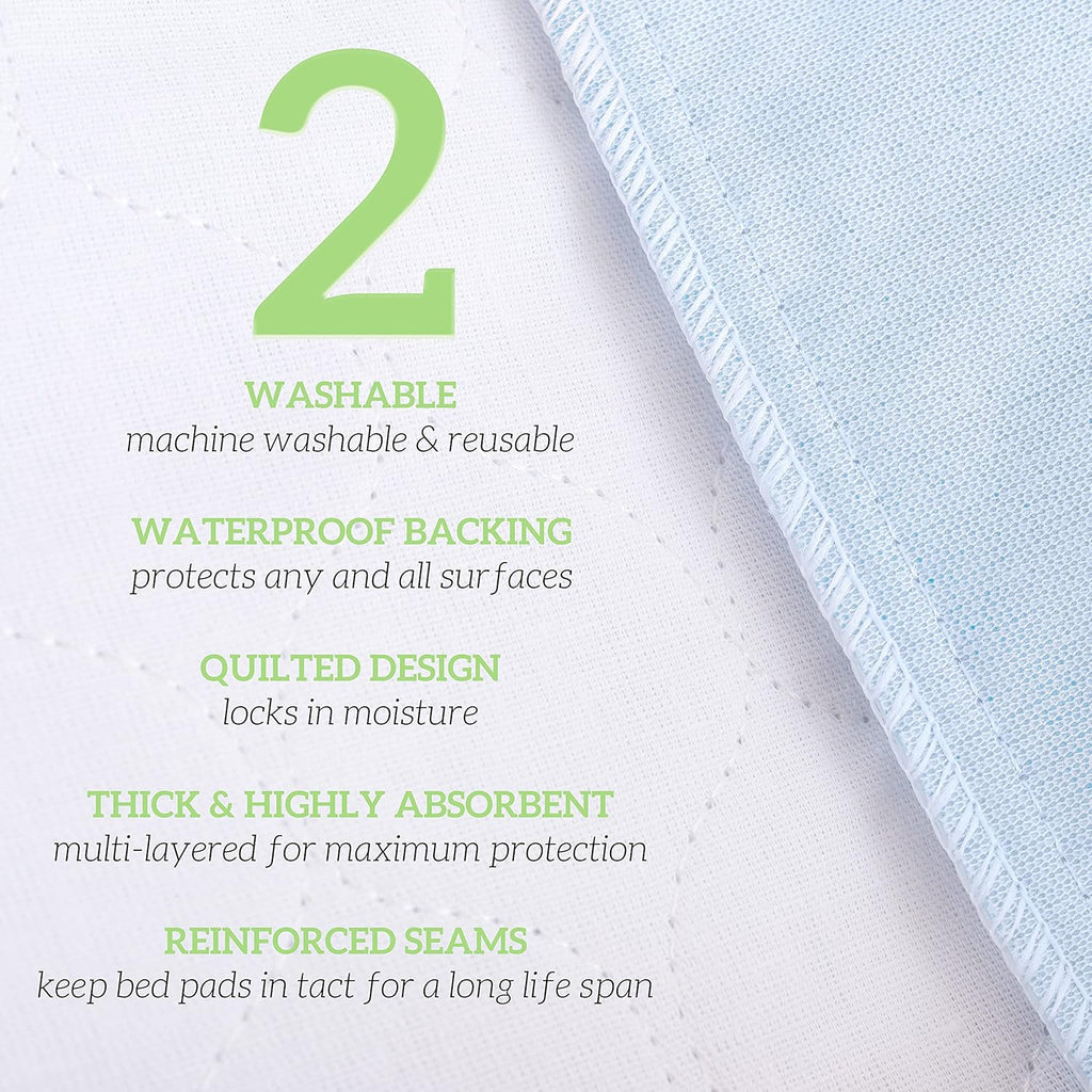 Washable Large Bed Pads, 30 x 34, Pack of 6 O48503