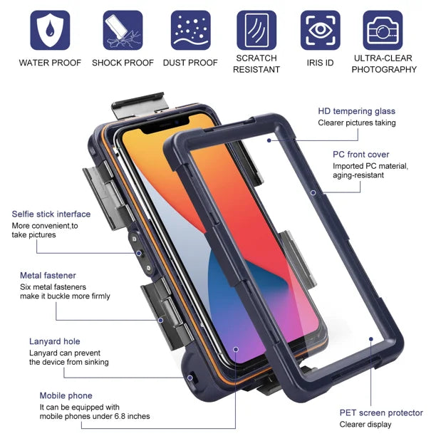 Waterproof Protective Case for Phones Up to 6.9 Inch F4491