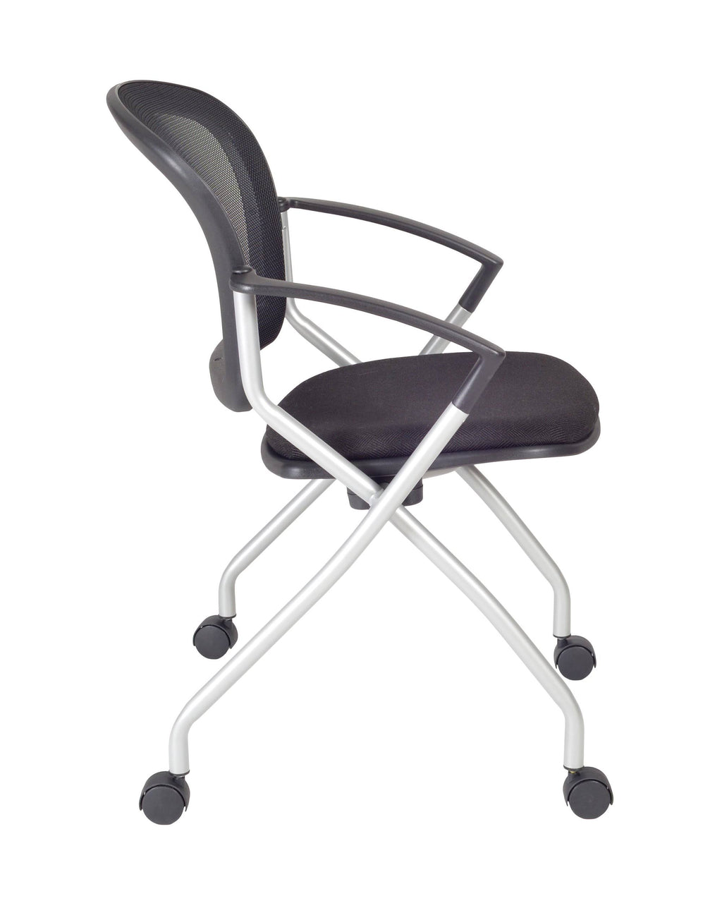 Beige Training Table with 2 Black Nesting Chairs H14874