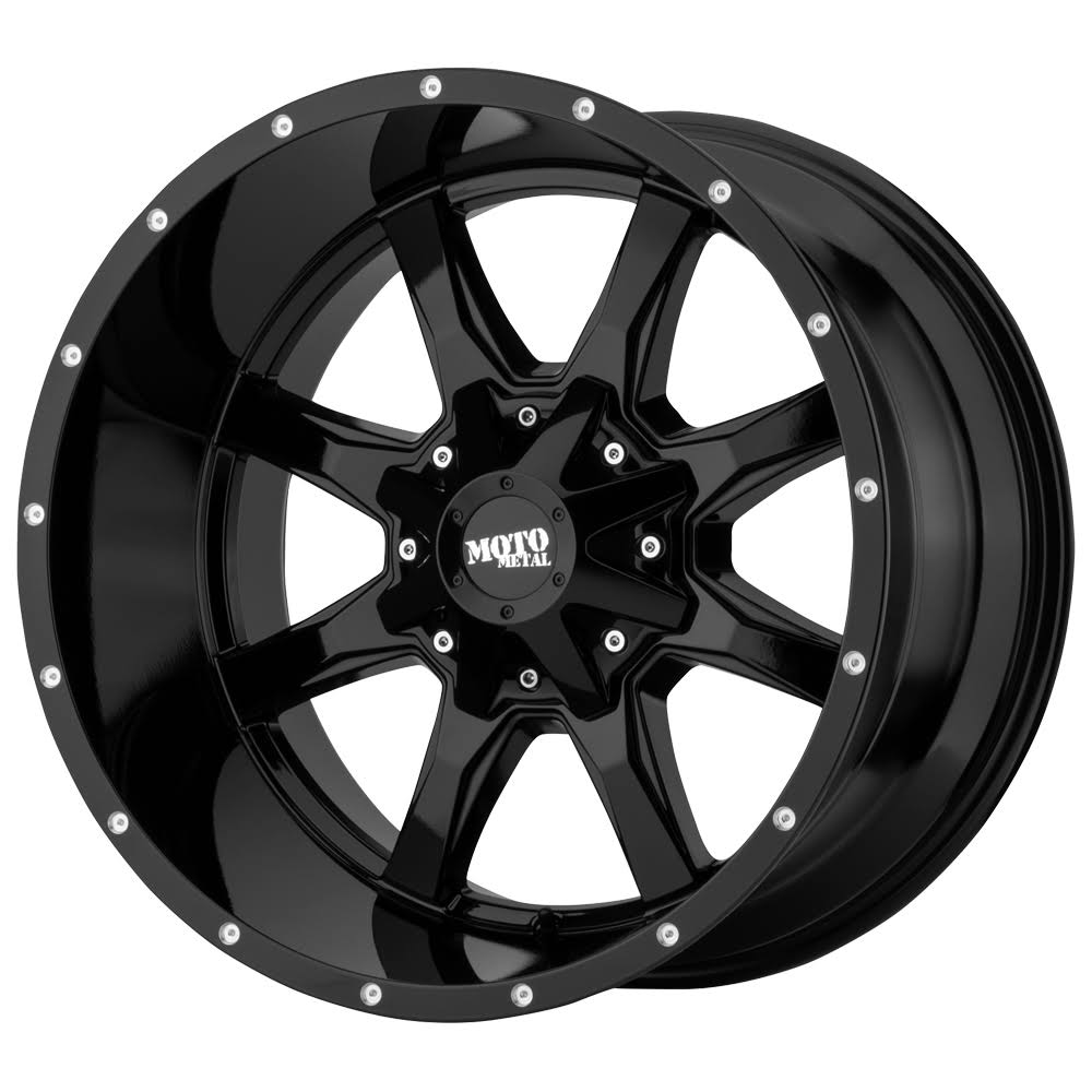 17x22 Gloss Black Milled Lip Wheel D714