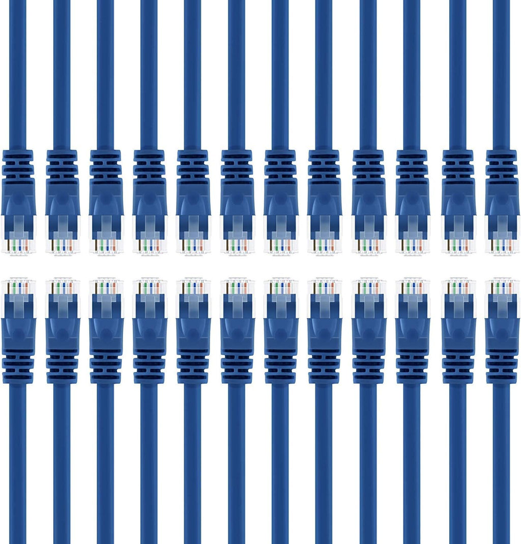 Blue Cat5e Ethernet Patch Cable 7 Feet 20-Pack P783541