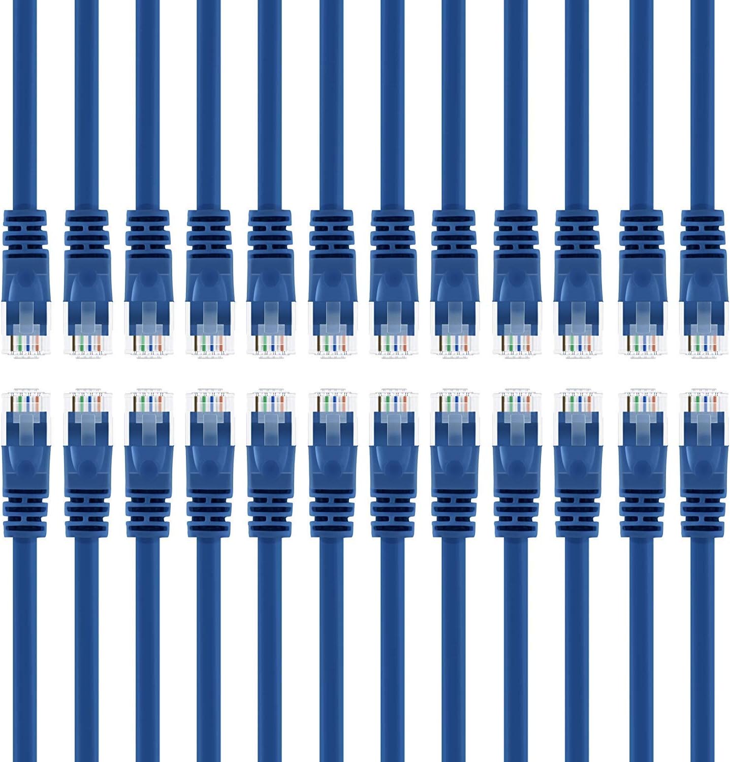 Blue Cat5e Ethernet Patch Cable 7 Feet 20-Pack P783541
