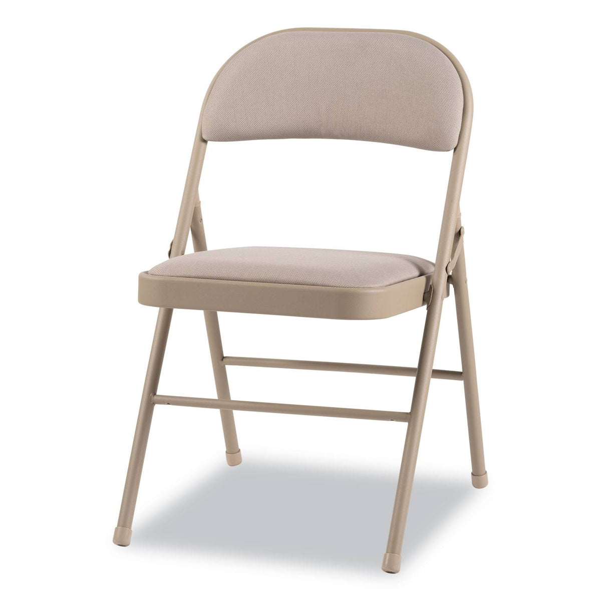 Steel Folding Chair with Fabric Back and Seat, Tan, 4/Carton E3152