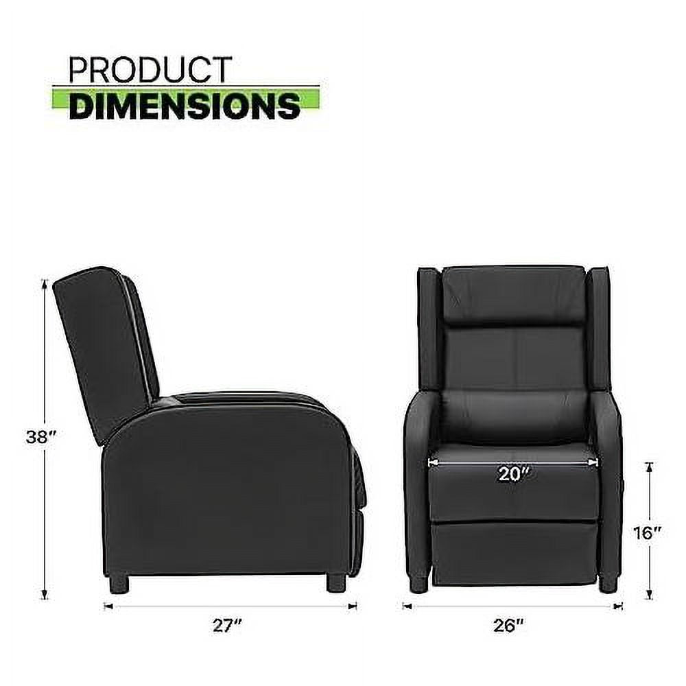 Black PU Leather Gaming Recliner Chair with Adjustable Back and Footrest B382308