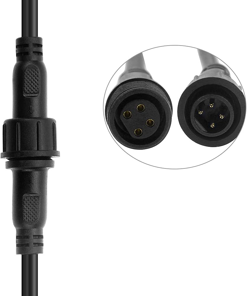 5 Pairs 4 Core Electrical LED Connector IP65 with 20cm 18AWG Cable E65628