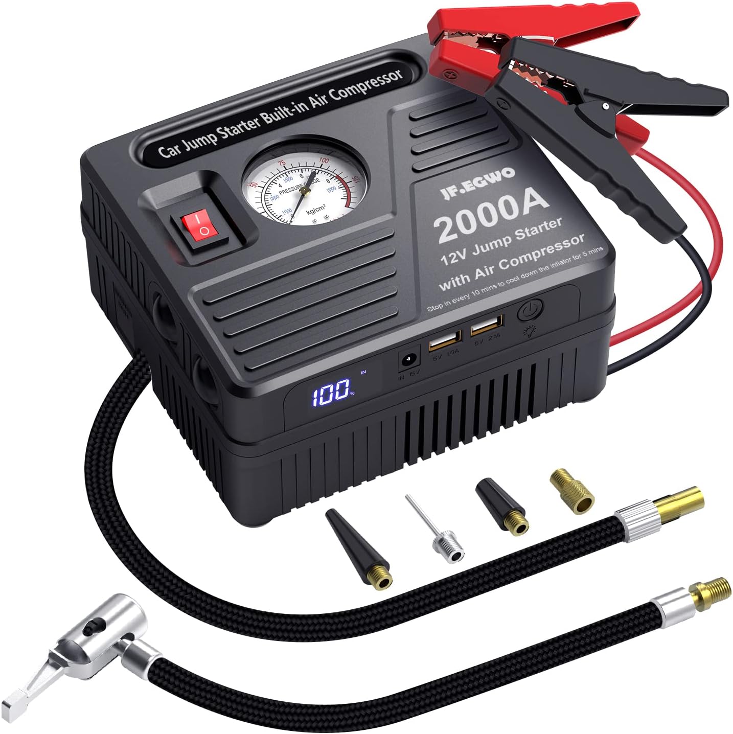 2000 AMP Jump Starter with Air Compressor F440204