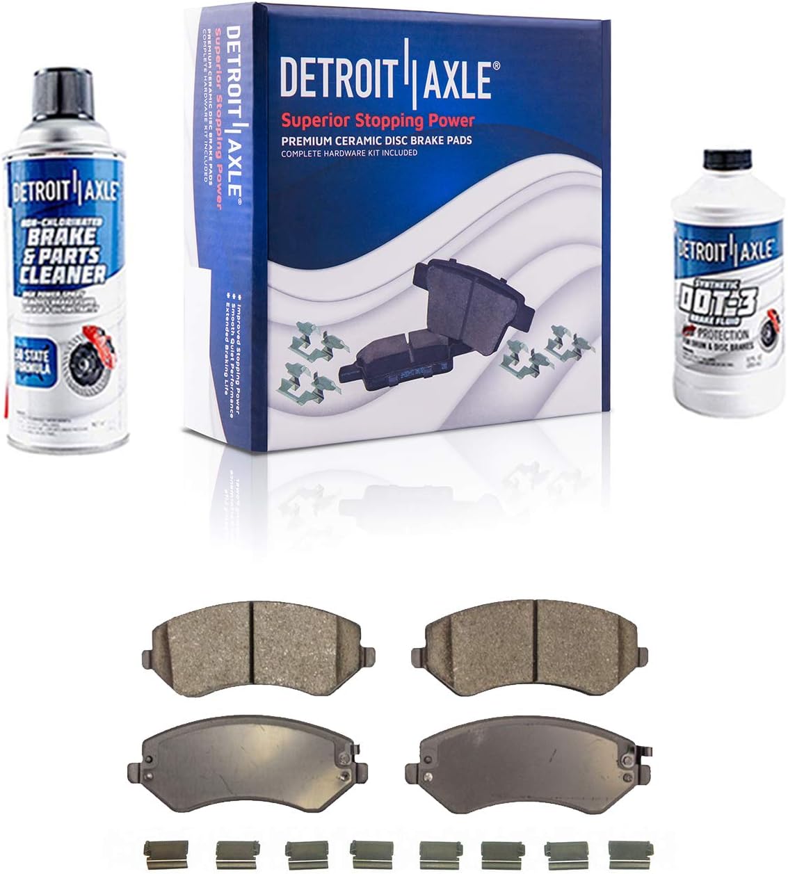 Front Drilled and Slotted Disc Brake Rotors and Brake Pads 6pc Set O524