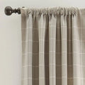 Ivory/Natural Windowpane Drapery Panel 96x22 I8226