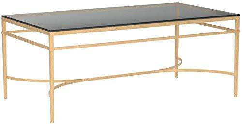 Antique Gold Glass Cocktail Table I6317