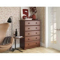 Mocha 5 Drawer Solid Wood Chest A636