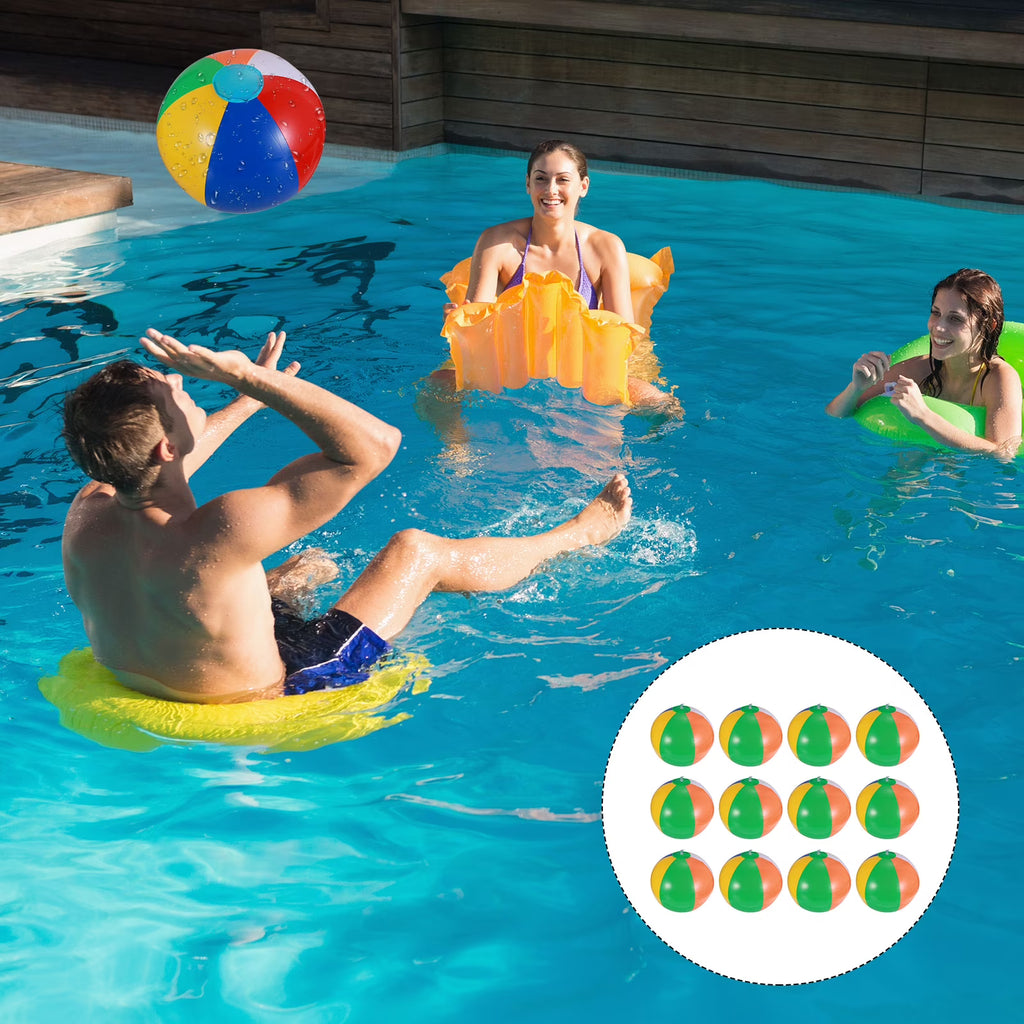 12 Pcs Inflatable Beach Balls Pool Toys M314852