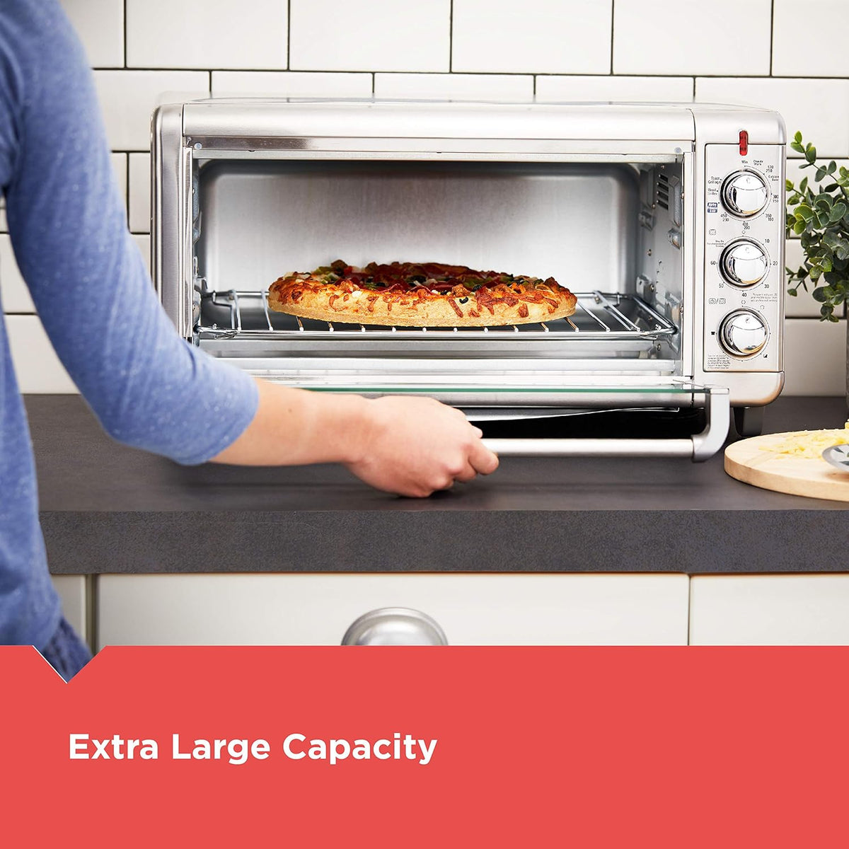 Silver Air Fry Toaster Oven, Fits 9" x 13" Pan Y281110