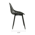 Black Plastic and Steel Dining Chair 2 Piece Set L120