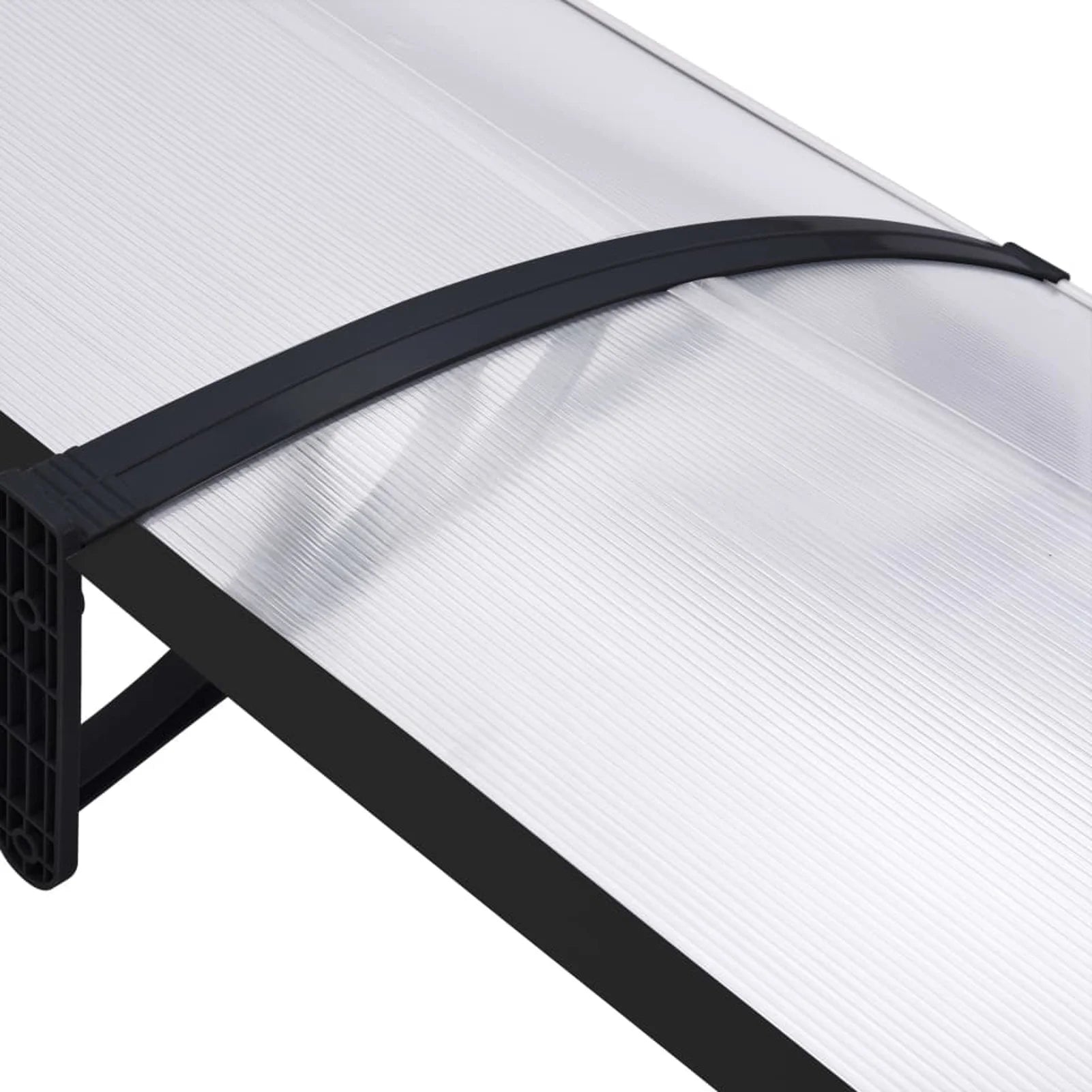 Door Canopy Black and Transparent 118.1"x31.5" PC C87183
