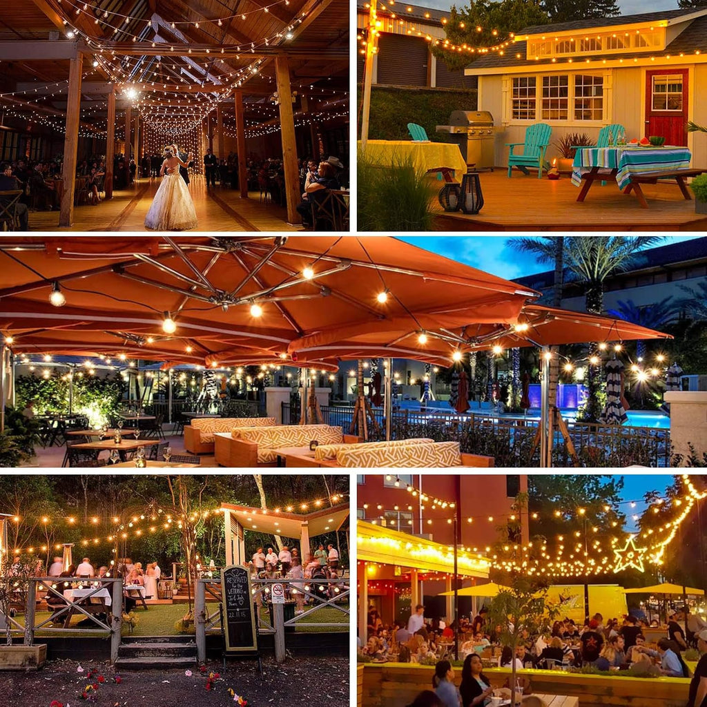 100ft 62 Dimmable G40 LED Clear Bulbs Waterproof Globe String Lights G817