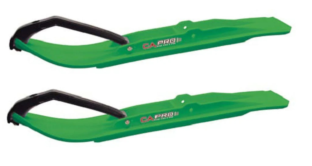 Green XT Snowmobile Skis with 4" Round Bars Complete Kit M85143