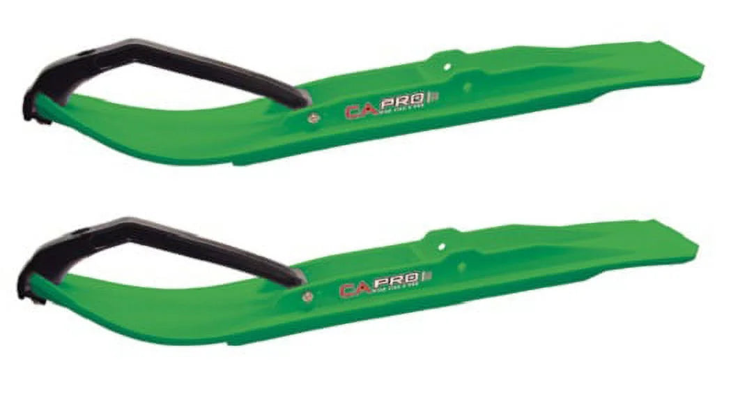 Green XT Snowmobile Skis with 4" Round Bars Complete Kit M85143