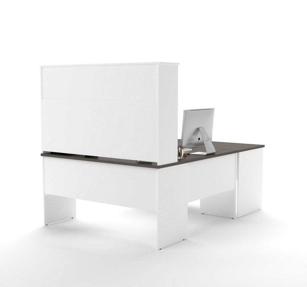 White U-Shaped Workstation Q963296