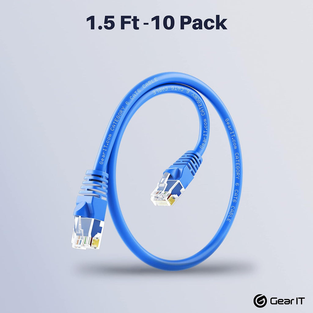 Cat 6 Ethernet Cable 100 ft (5-Pack) Blue H48123