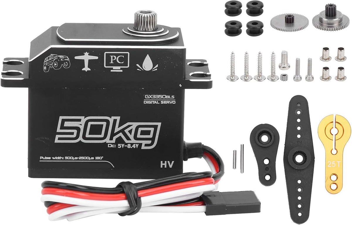 50KG Waterproof Stainless Steel Gear Digital Servo, Pack of 2 U810340