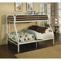 Twin Over Full White Metal Tube Bunk Bed K8349