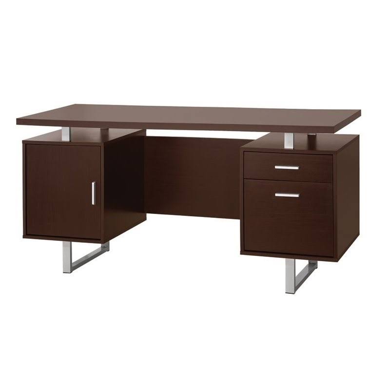 2pc Desk and Mobile File Cabinet Set in Brown M7519