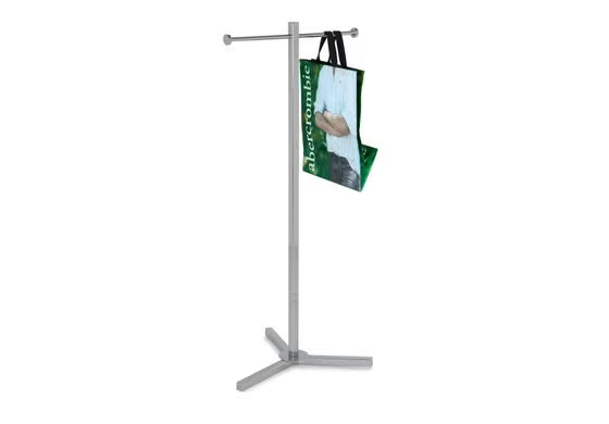 Chrome Shopping Bag Rack with 9" Rounded Arms, 45"H O58160