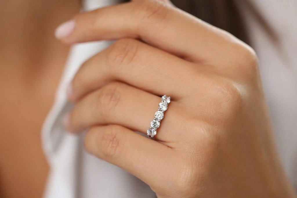Solid 950 Platinum Moissanite Engagement Band M45847
