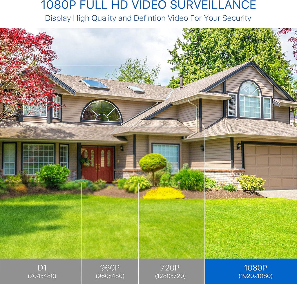 4 Pack 2MP 1080p HD-TVI Security Camera with 120ft Night Vision G1546