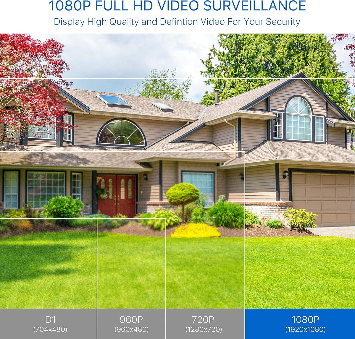 4 Pack 2MP 1080p HD-TVI Security Camera with 120ft Night Vision G1546