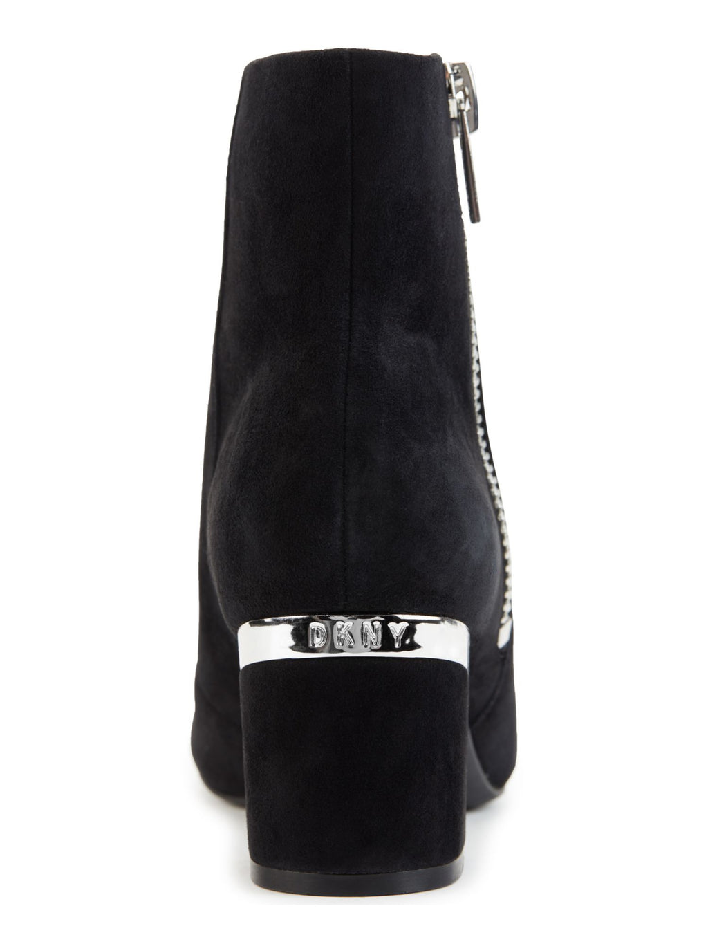 Black Leather Block Heel Booties X317